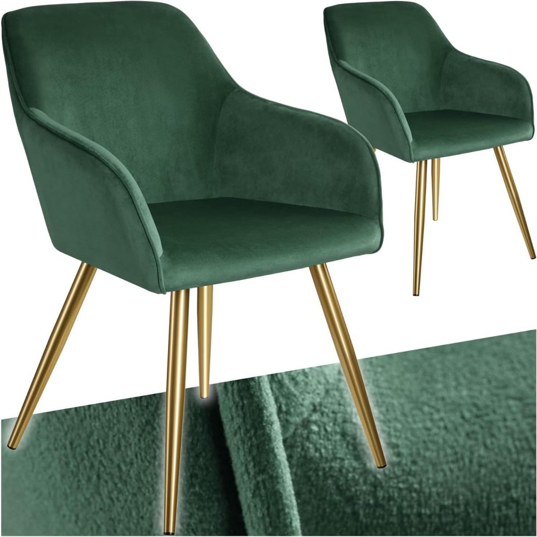 poltroncine verde velluto per sala da pranzo relax am9445500