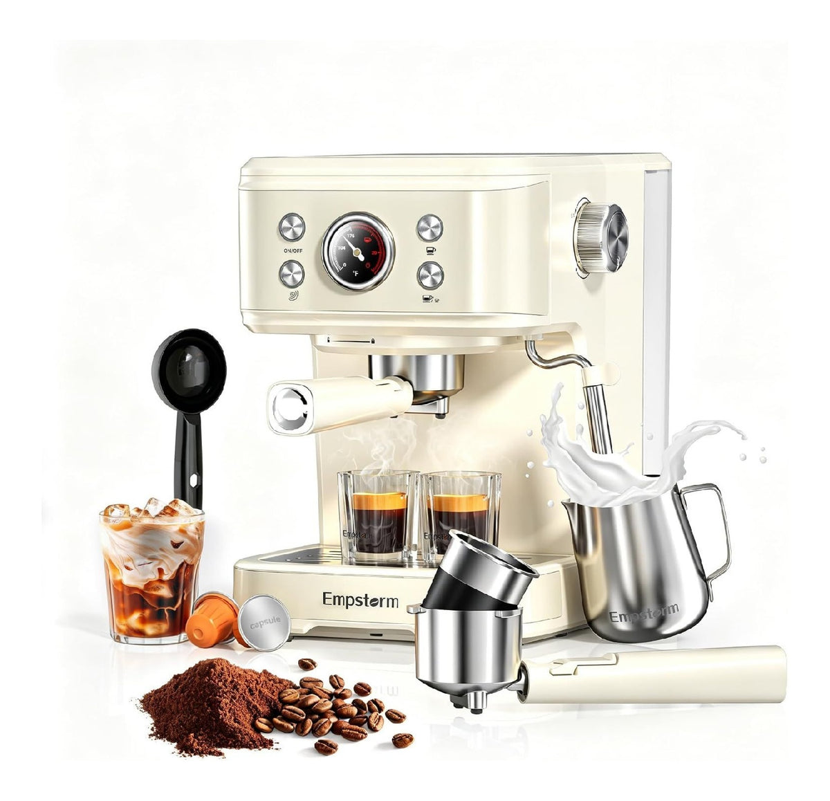 Empstorm Macchina per caffe caffe funzionamento automatico funzione vapore oro