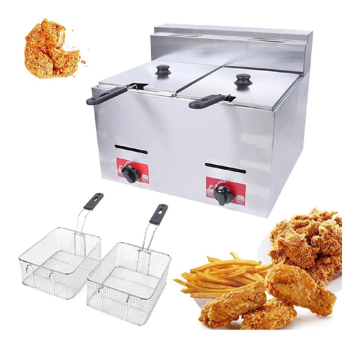 Sistema per frittura Friggitrice Professionale Acciaio Inossidabile bancone