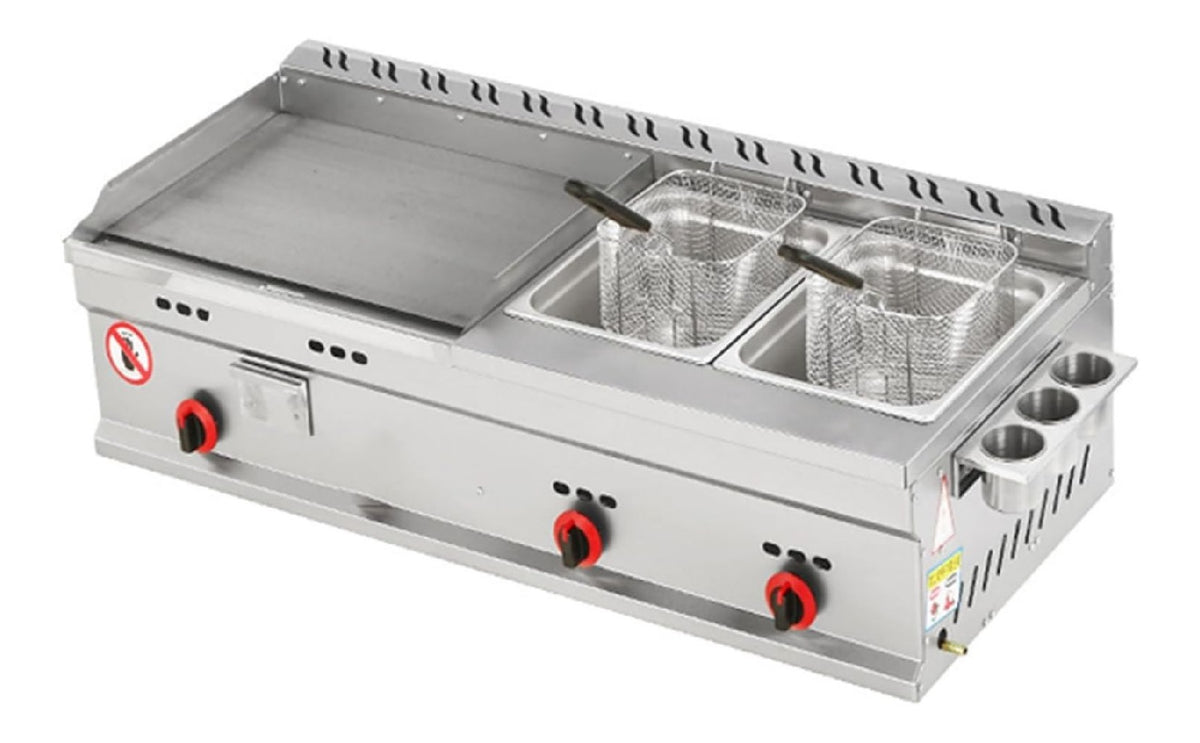Friggitrice da cucina Piastra Appoggio Commerciale Friggitrice Gas