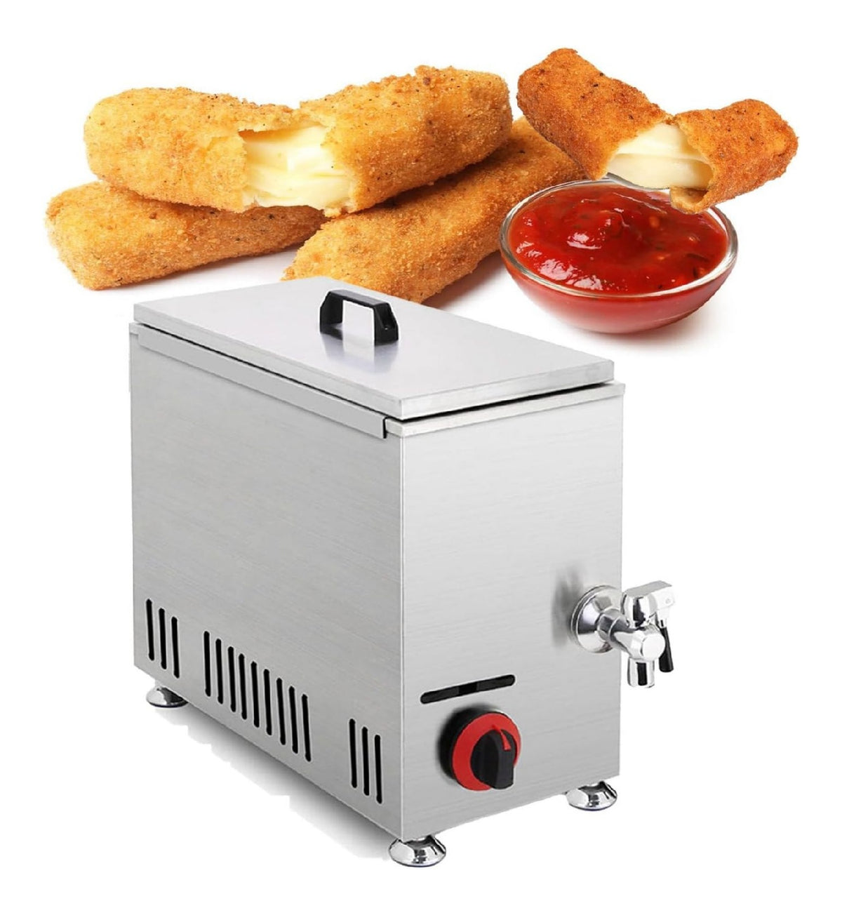 Friggitrice elettrica 21 L in acciaio inox argento
