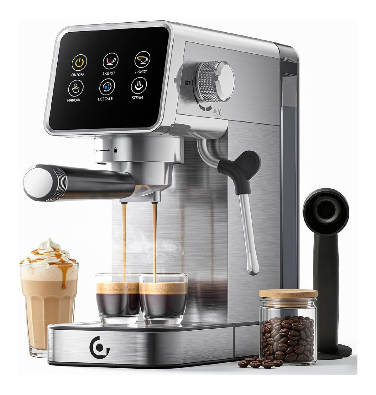 Macchina Caffe Espresso Bar Acciaio con comandi touch funzione vapore crema