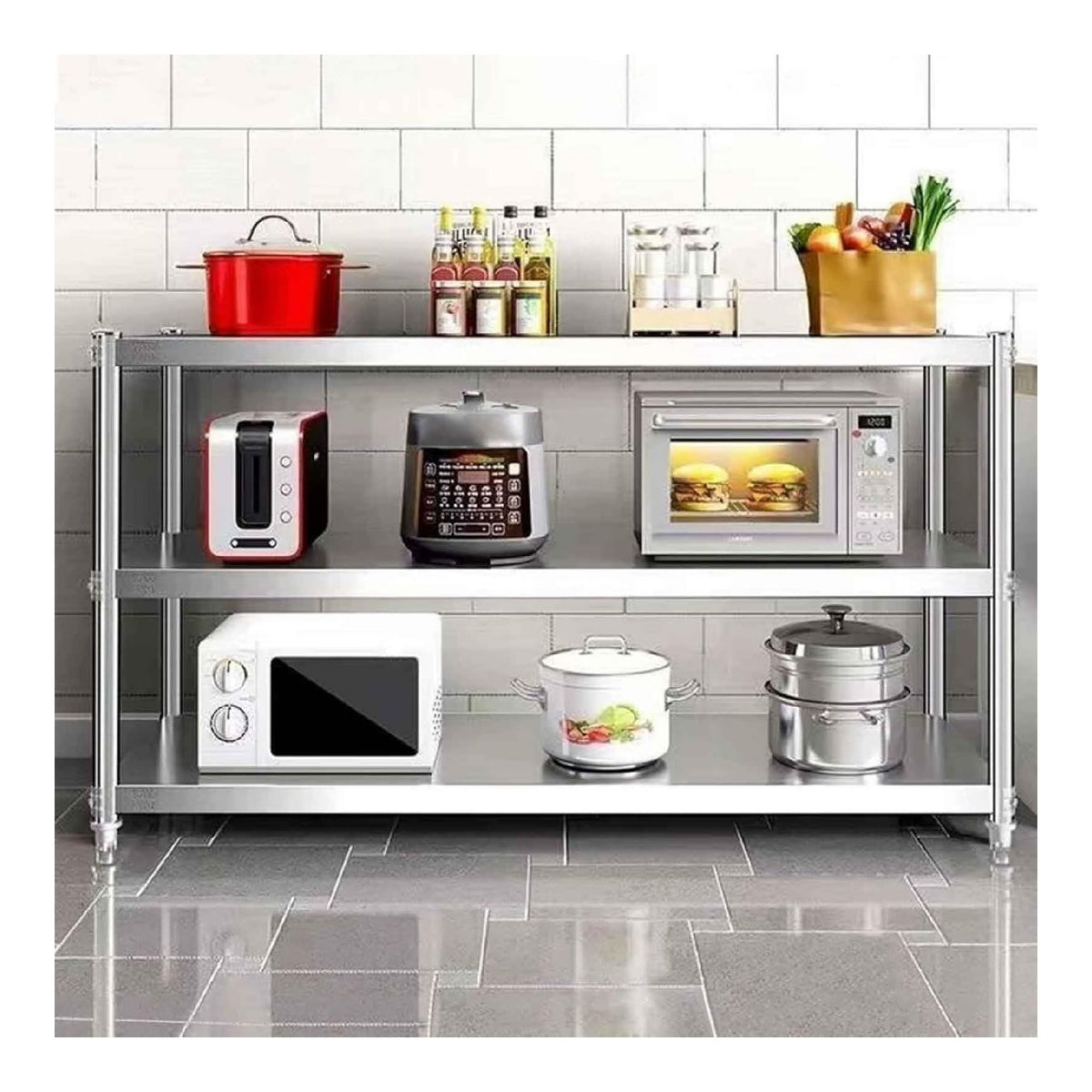 Sistema di cottura a microonde in acciaio inox 60x30x80cm