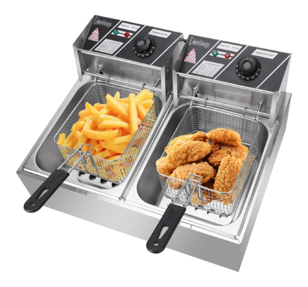 Con timer friggitrice elettrica nero