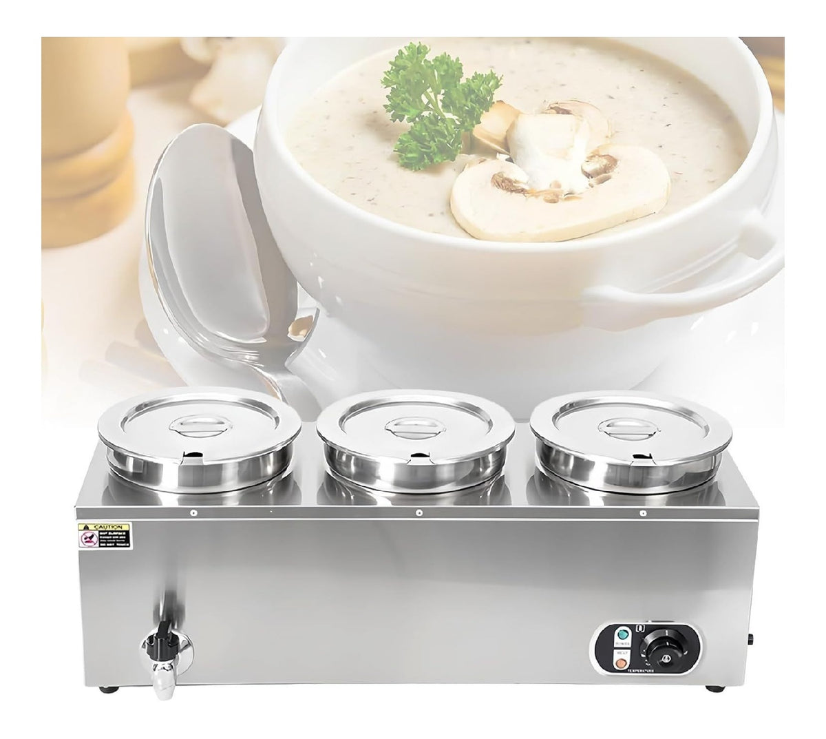 Scalda zuppe argento temperatura regolabile funzionamento automatico