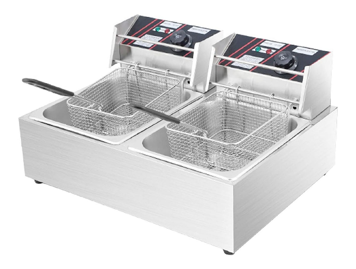 Sistema per frittura Friggitrice Elettrica Cestello Coperchio, Friggitrice Cucina Appoggio, Friggitrice nero