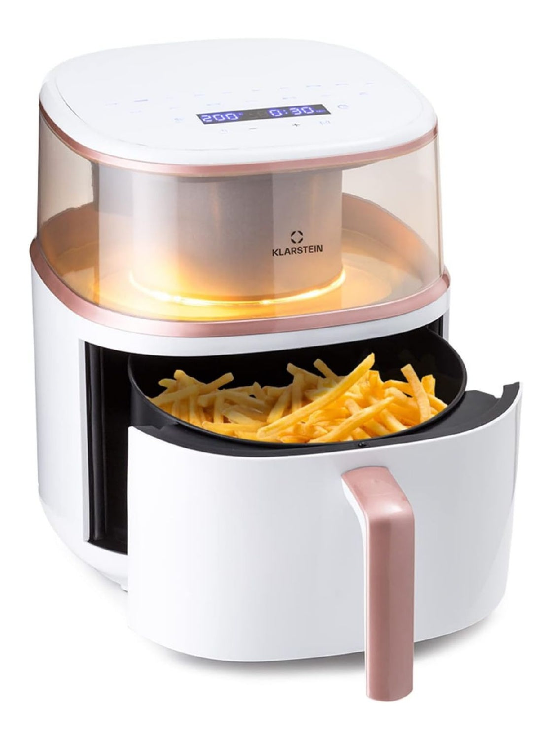 Friggitrice ad aria con comandi touch con timer bianco