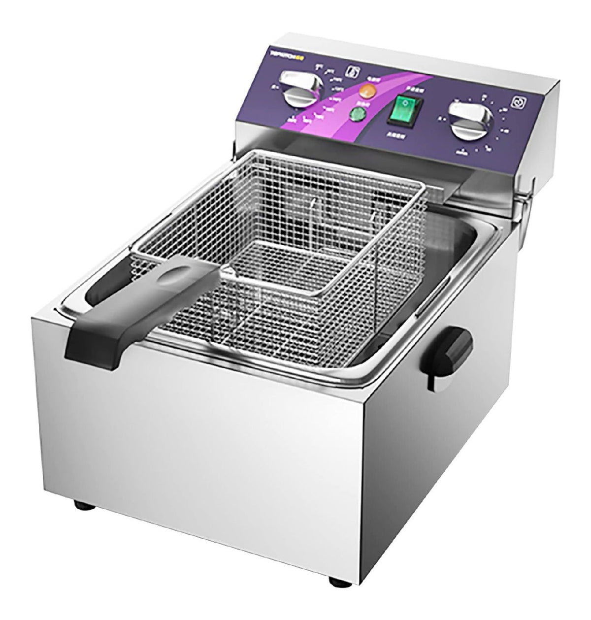 Friggitrice elettrica con timer temperatura regolabile verde