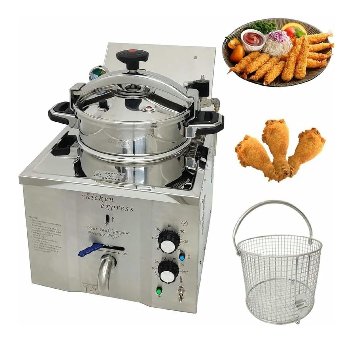 Sistema per frittura Friggitrice elettrica Pressione Pollo banco