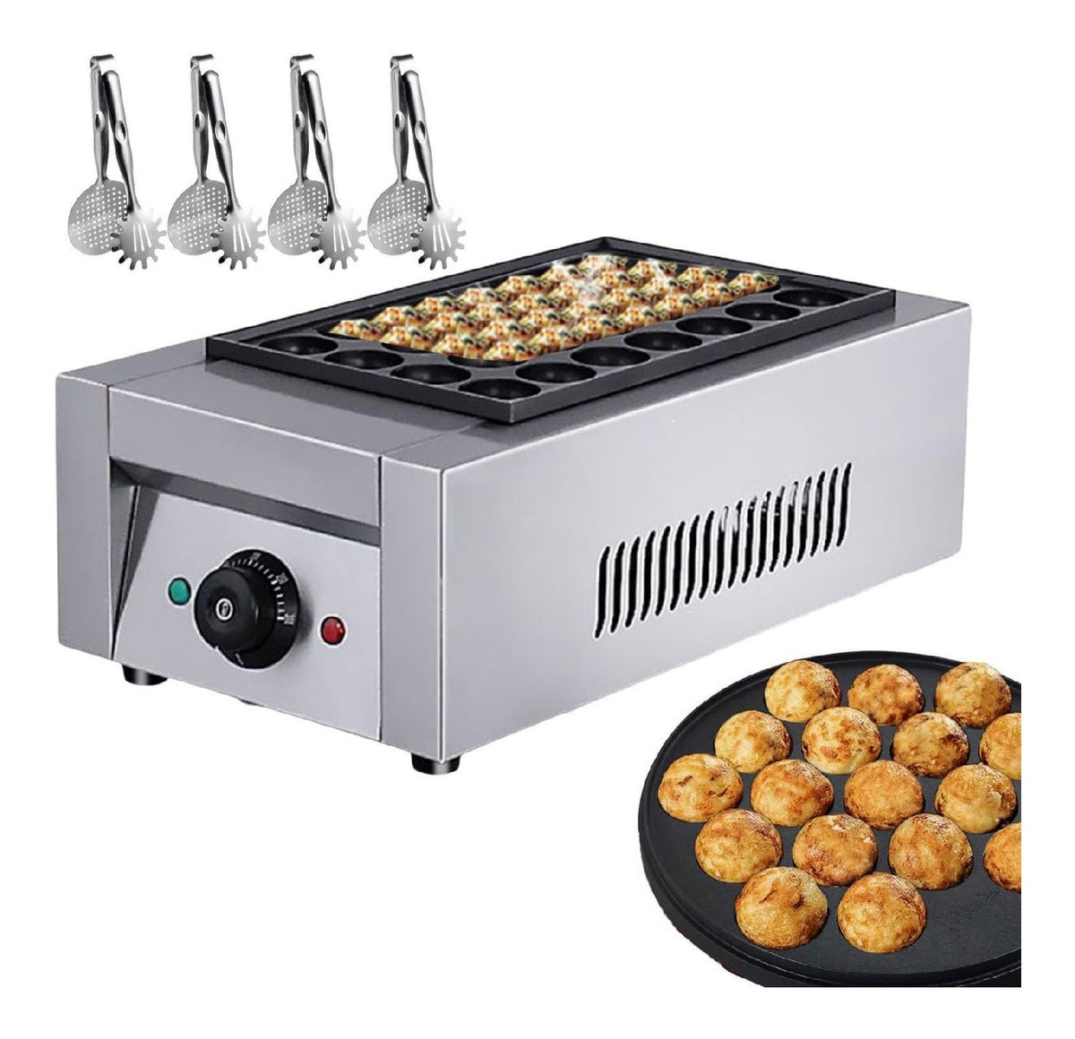Piastra elettrica per takoyaki, stampi temperatura regolabile oro