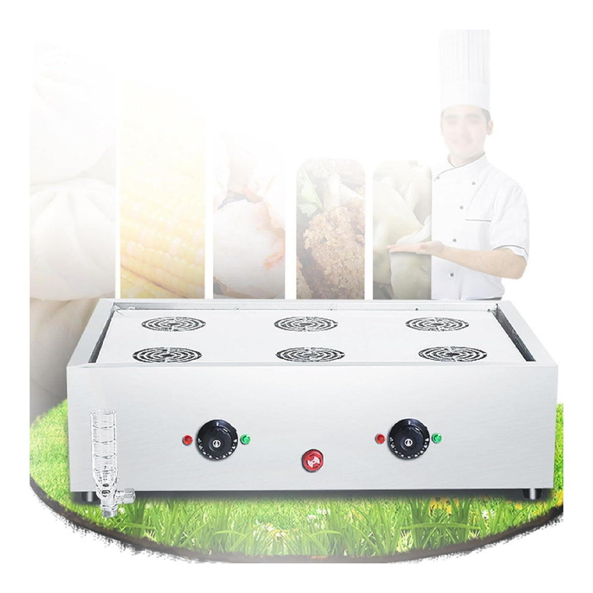 Fornello Vapore Elettrico Commerciale, fornello funzione vapore rosso