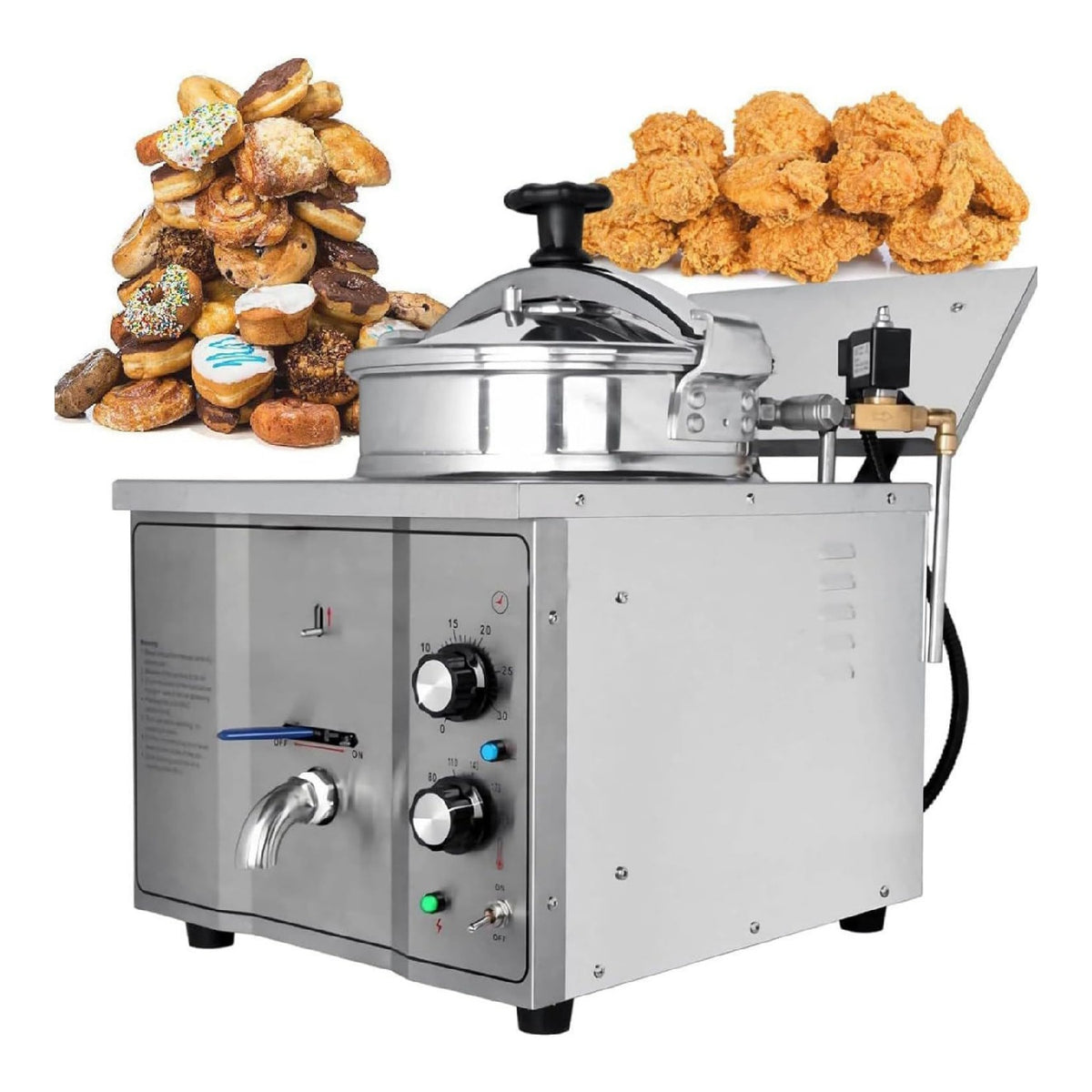 Friggitrice da cucina con timer funzionamento automatico rame