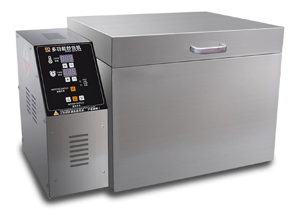 Tostatrice elettrica per caffe con con timer in acciaio inox argento