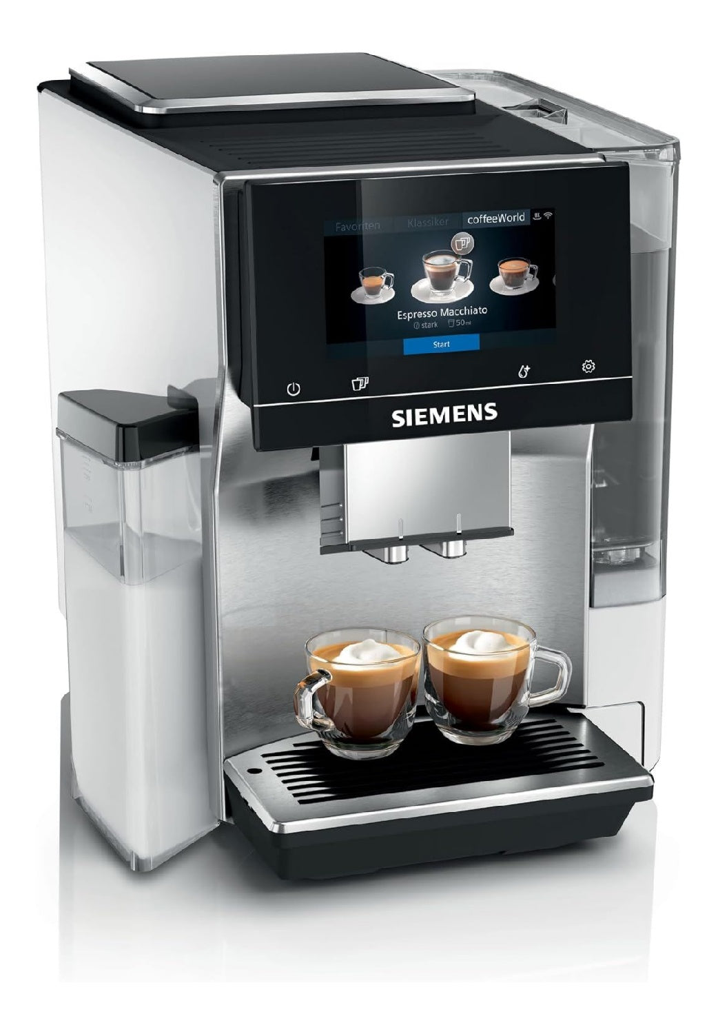 Con comandi touch macchina espresso funzionamento automatico bianco