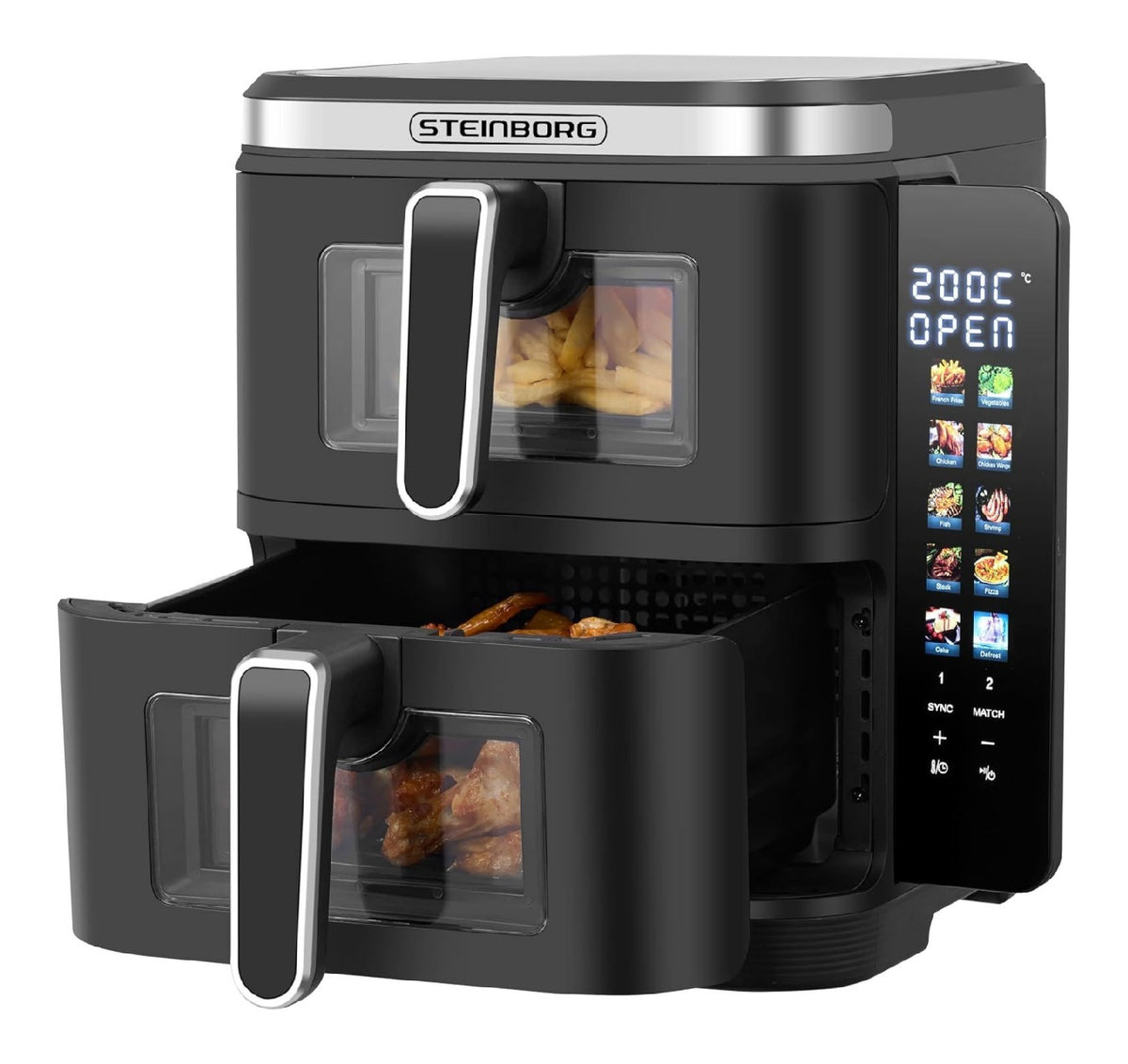 Friggitrice ad aria 5.5 L con comandi touch oro