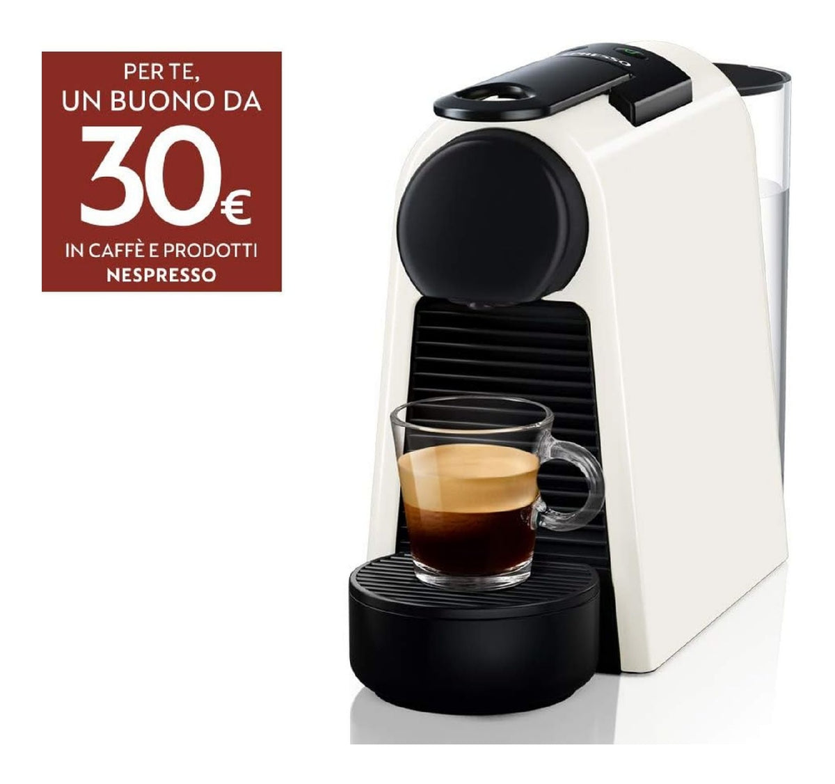 Nespresso Essenza Mini Longhi EN85.W funzionamento automatico funzione vapore bianco