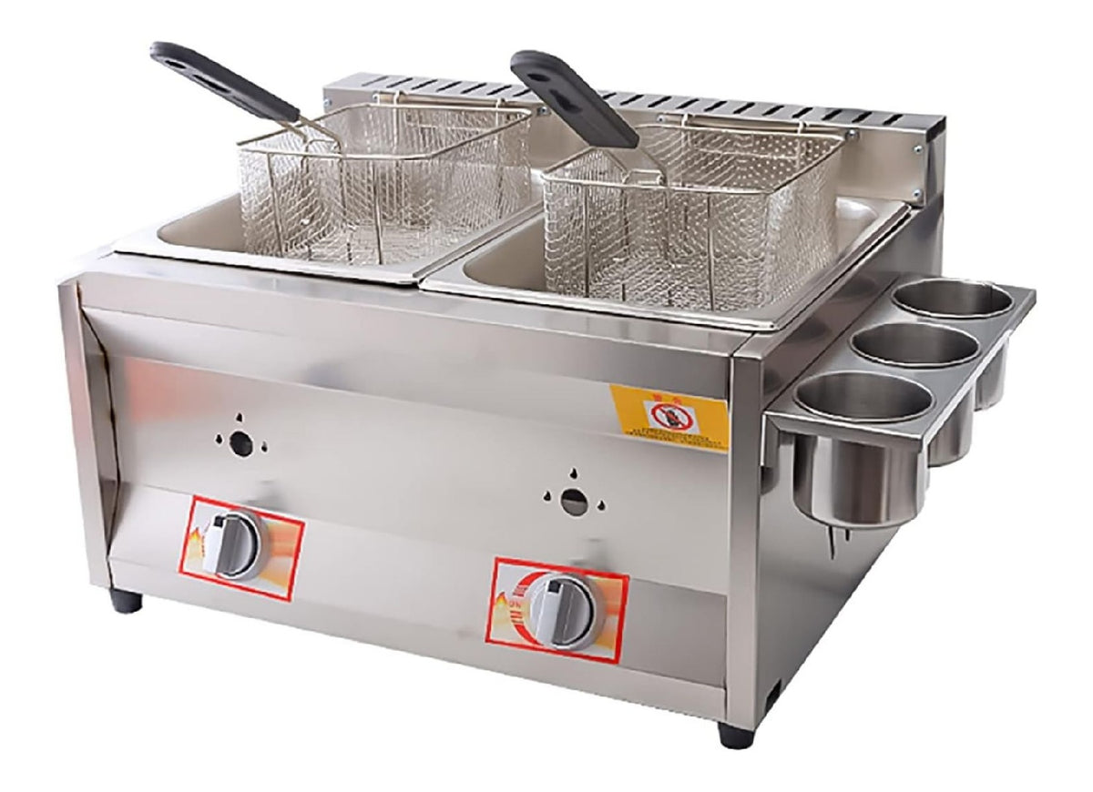 Sistema per frittura Friggitrice Commerciale, Friggitrice Banco Acciaio Inossidabile Patatine Fritte, rosso