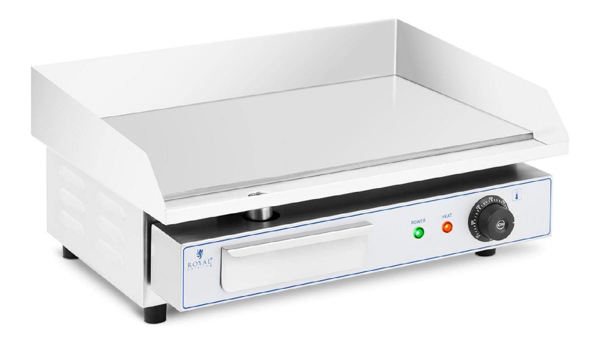 Royal Catering Fry Top Elettrico, funzionamento automatico in acciaio inox argento