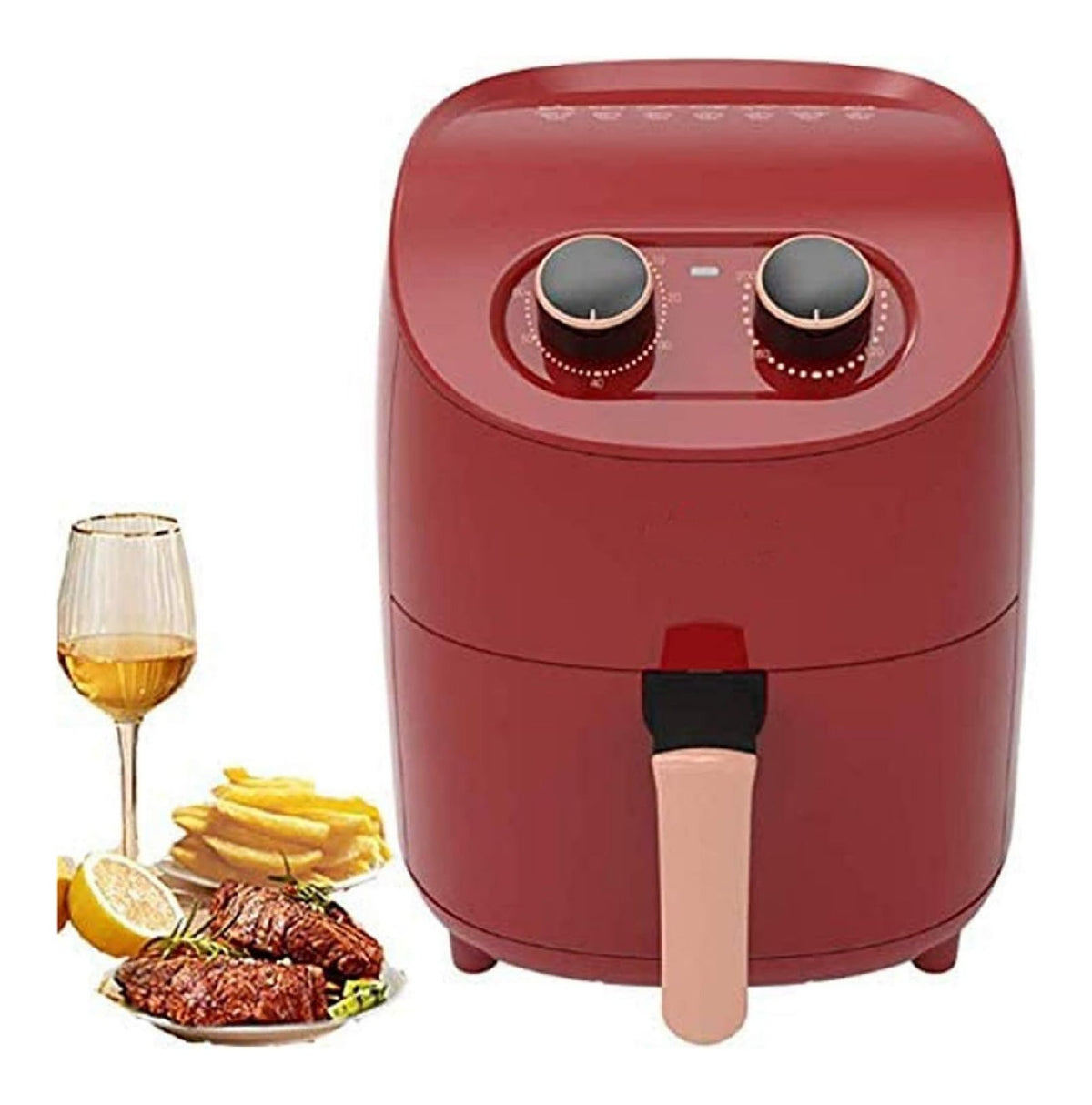 Friggitrice ad aria rosso con timer funzionamento automatico