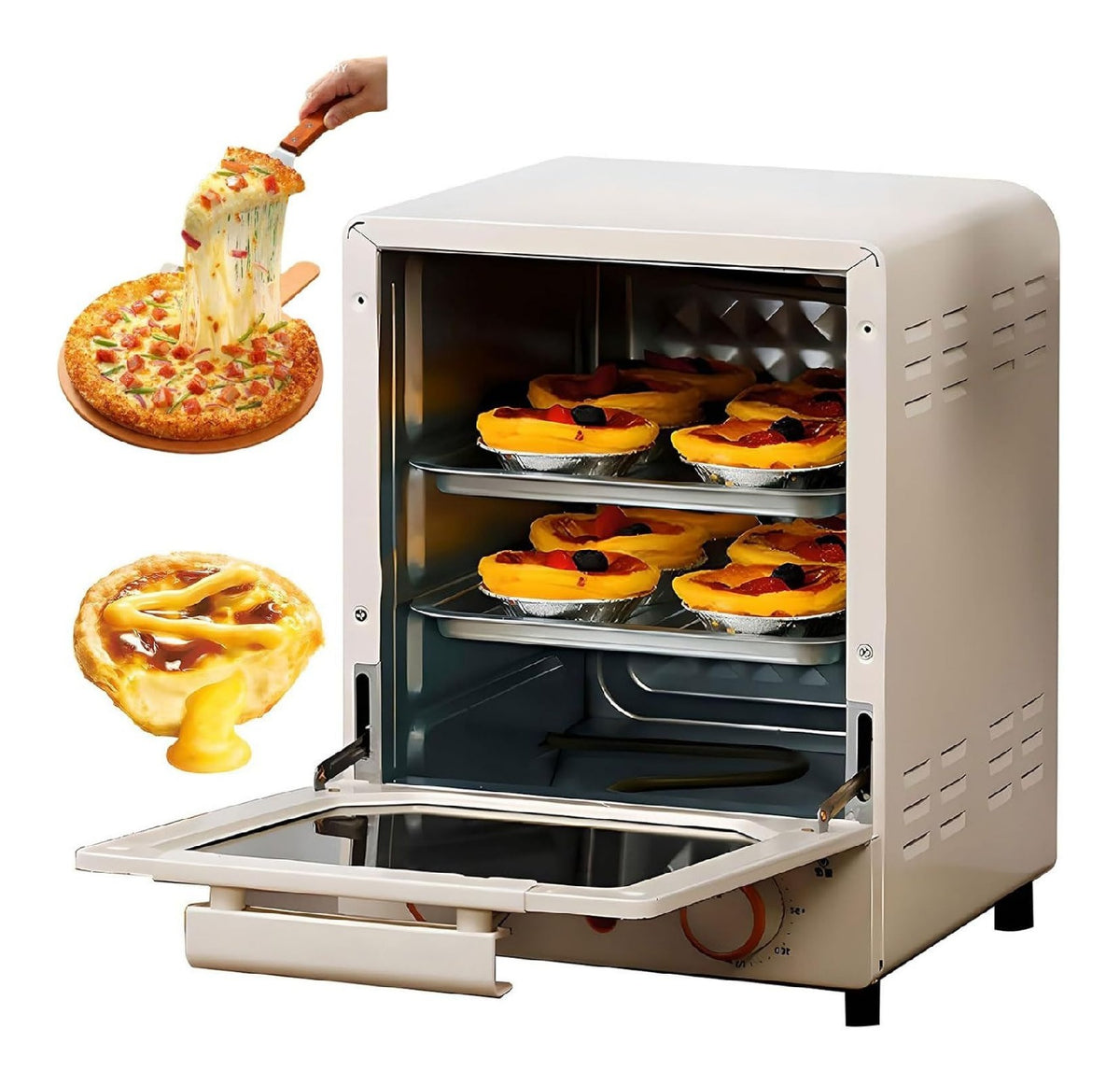 Friggitrice ad aria con timer funzionamento automatico nero Mini forno banco friggitrice