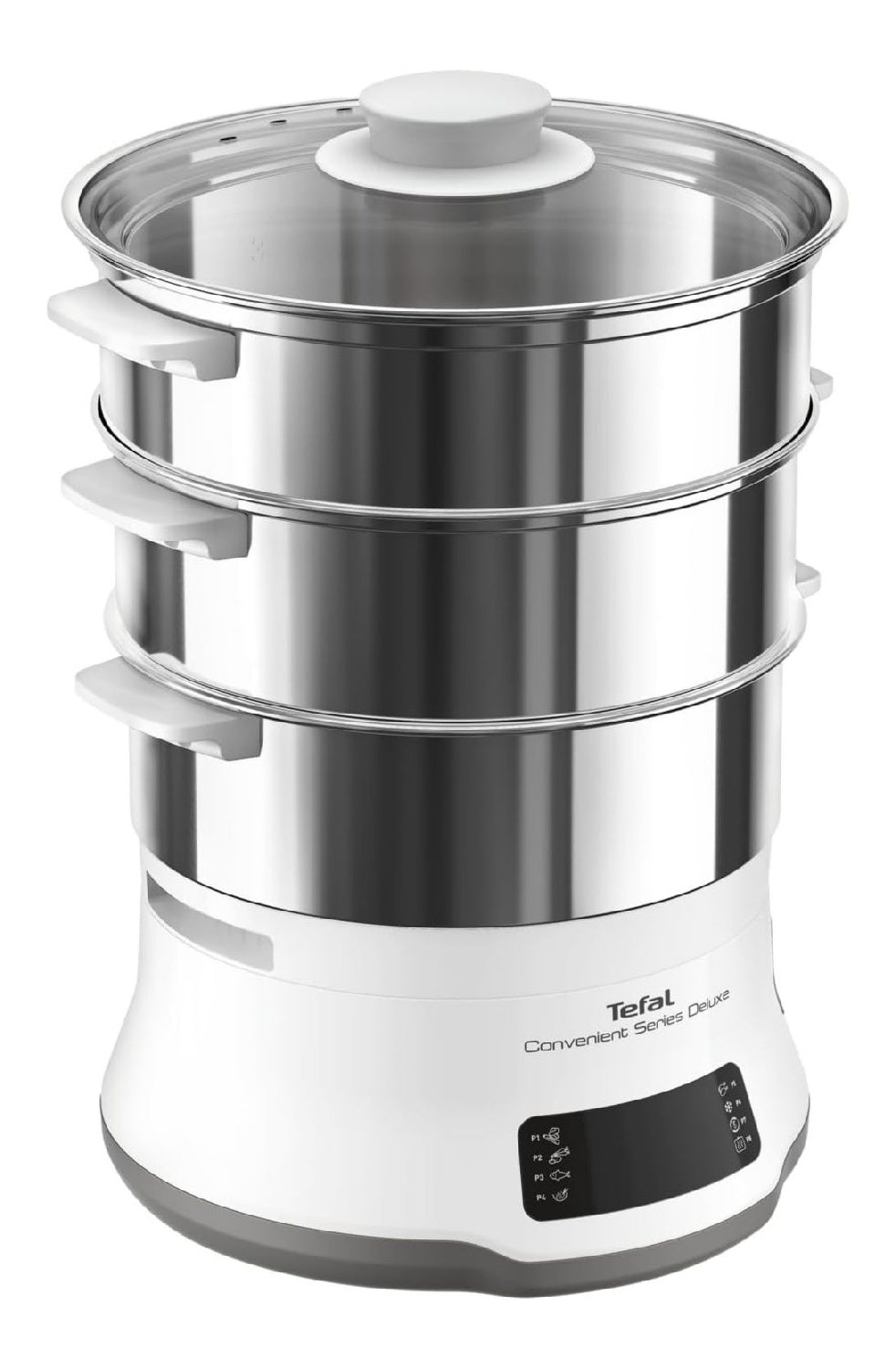 Tefal Convenient Deluxe Vaporiera elettrica, con comandi touch funzione vapore argento