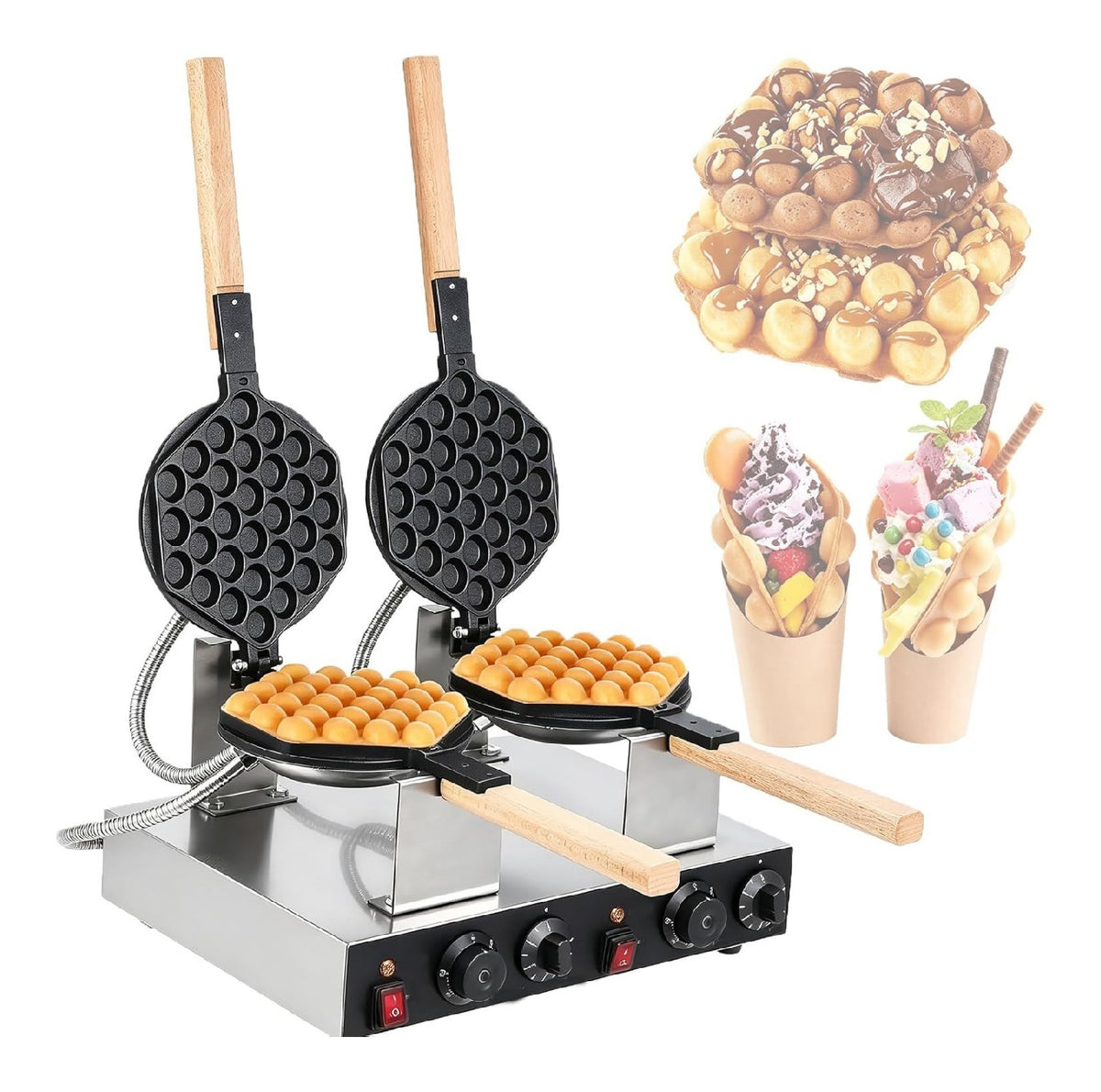 Elettrodomestico compatto Macchina Waffle Doppia Testa, Rotante