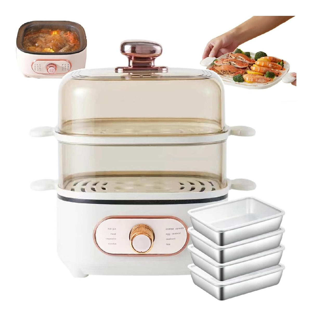 Cuociriso con comandi touch funzione vapore nero