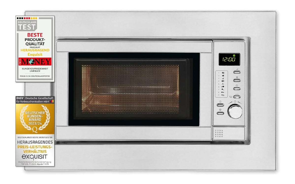 Microonde da cucina con timer in acciaio inox argento