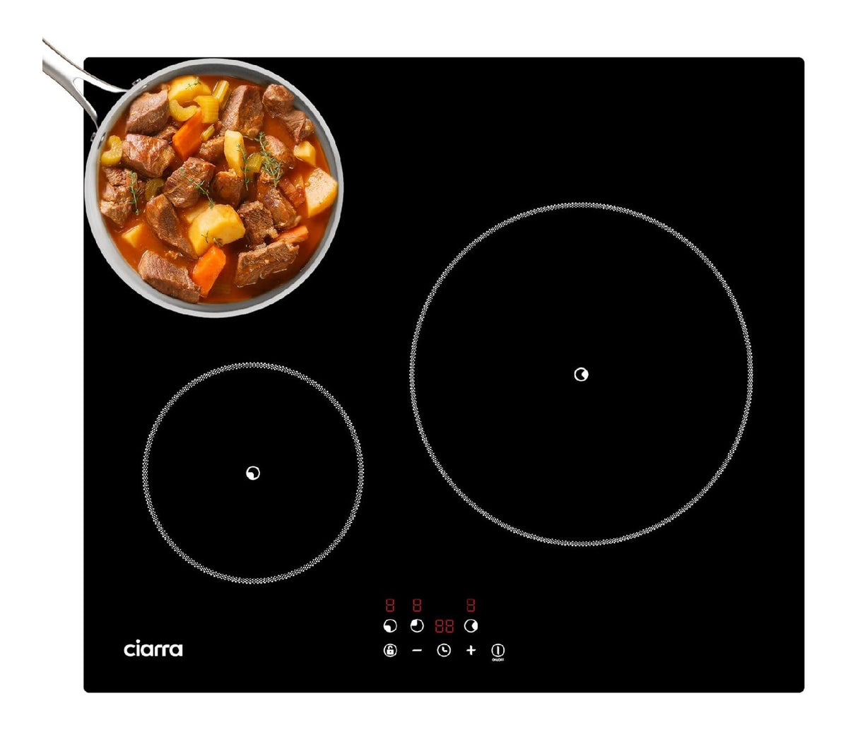 Ciarra Piano Induzione Fuochi, Touch con comandi touch con timer nero