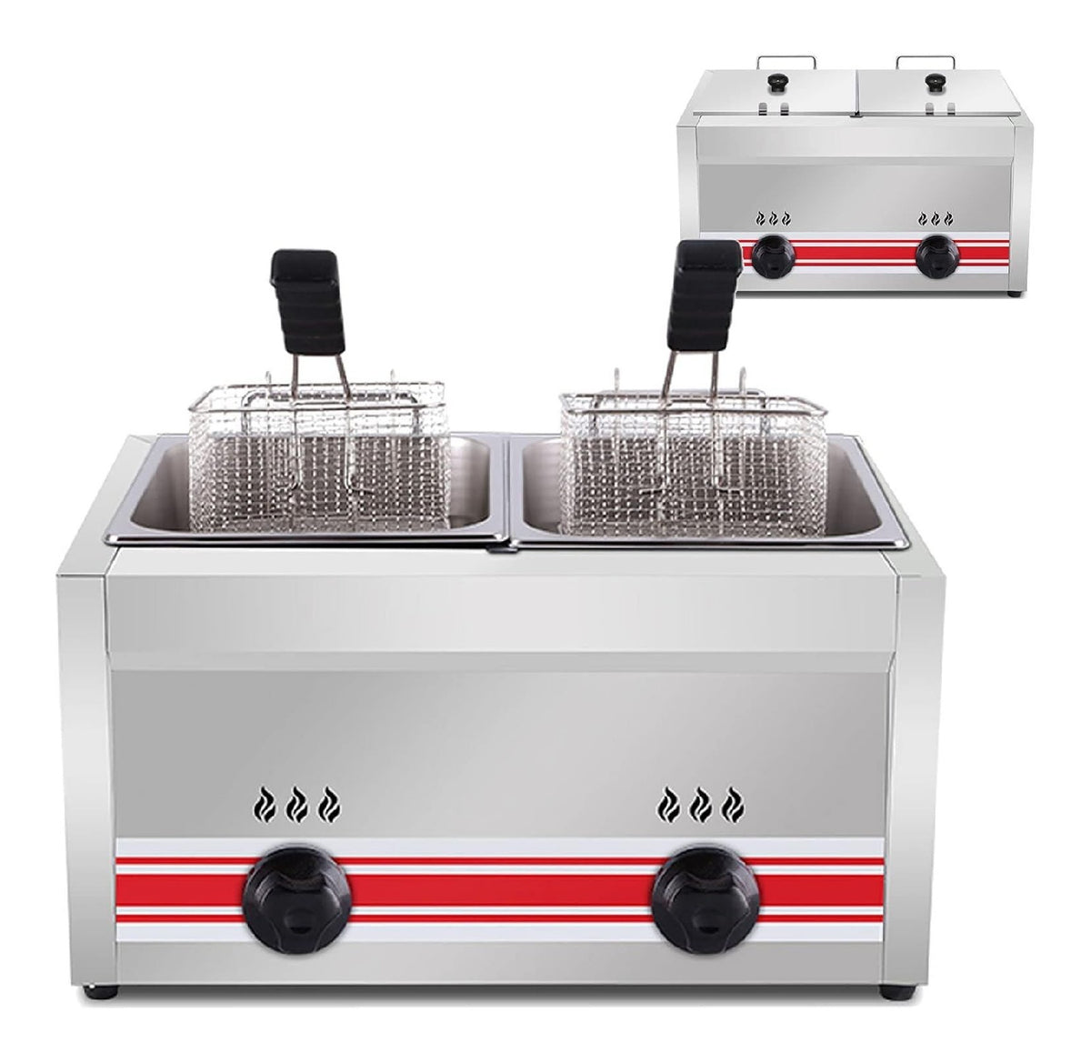 Friggitrice elettrica Friggitrice Commerciale Doppio Cilindro Litri