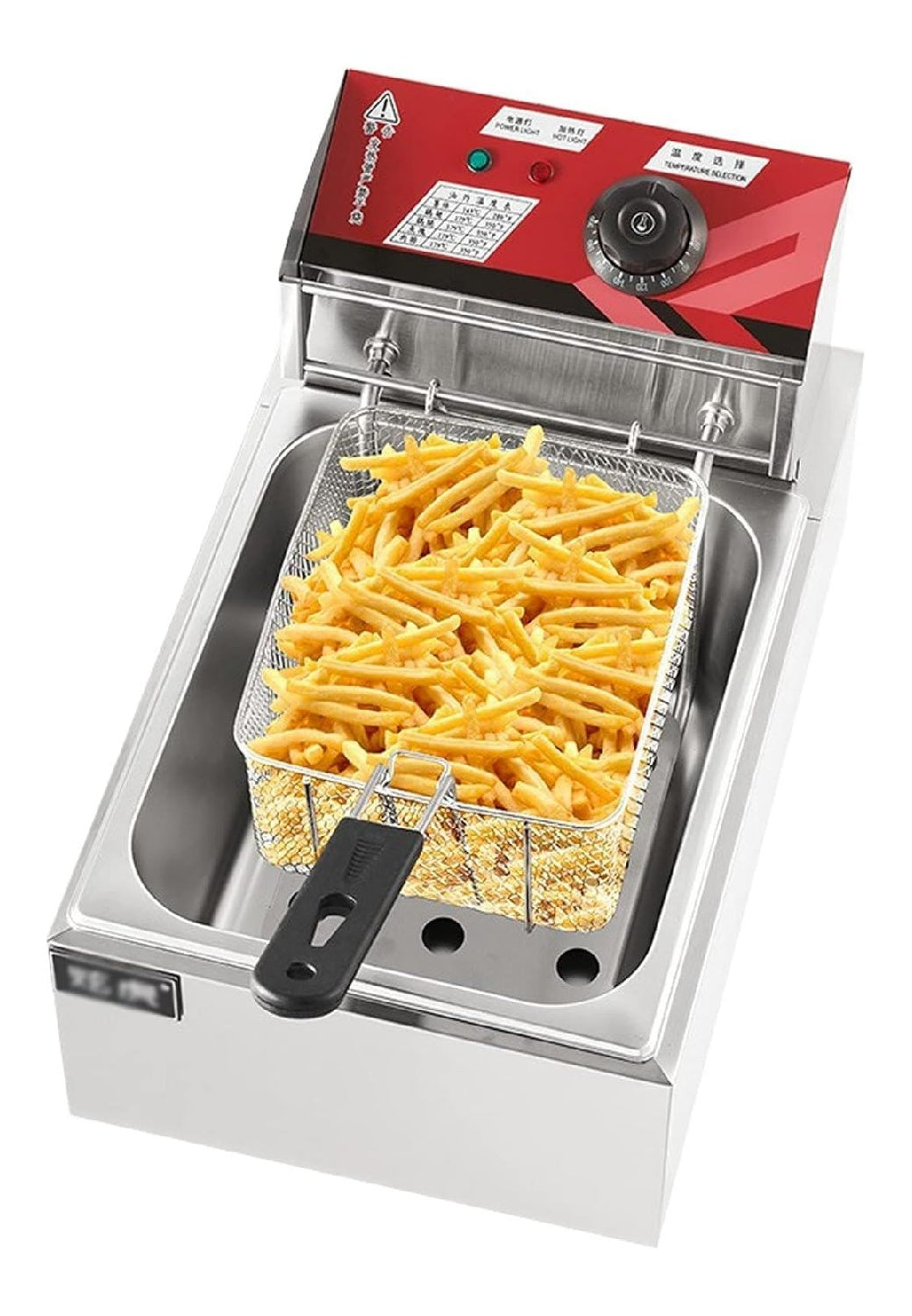 Friggitrice elettrica 10 L temperatura regolabile oro