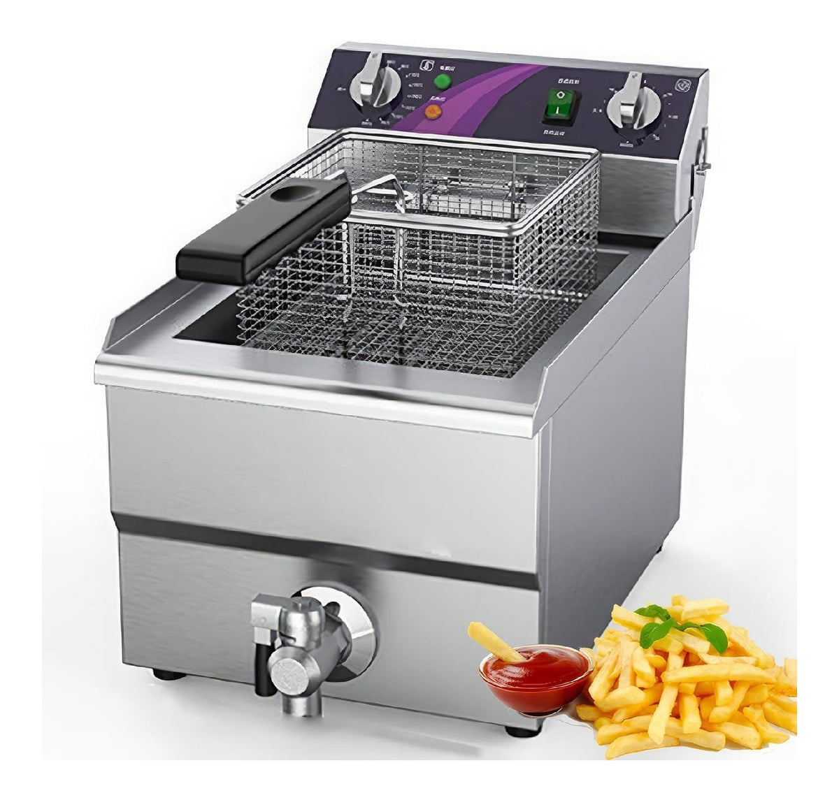 Friggitrice elettrica 13 L in acciaio inox argento