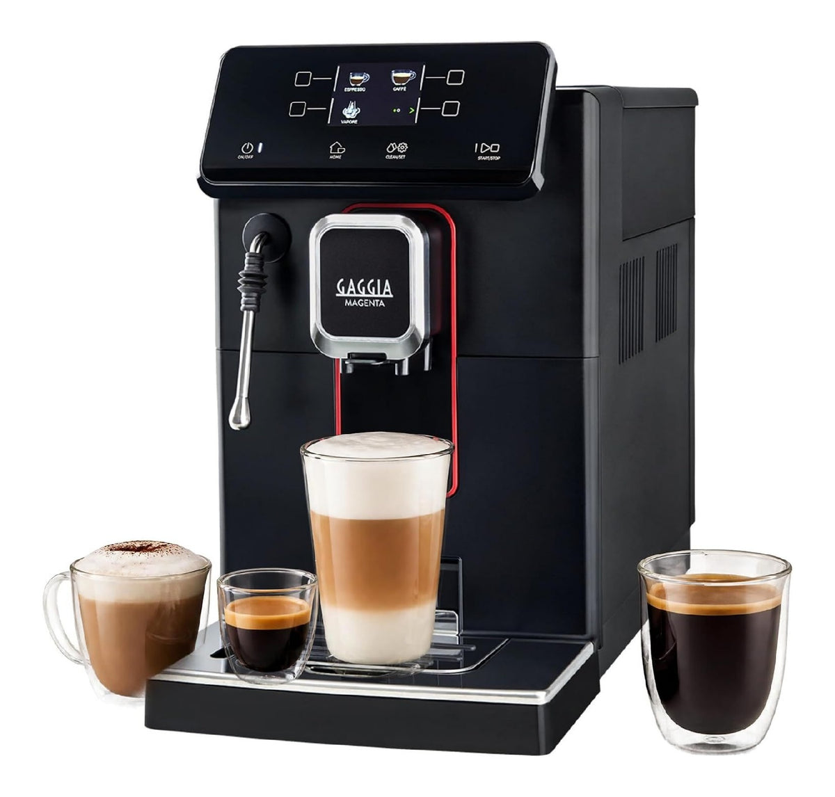 Macchina espresso nero con programmi automatici funzione vapore