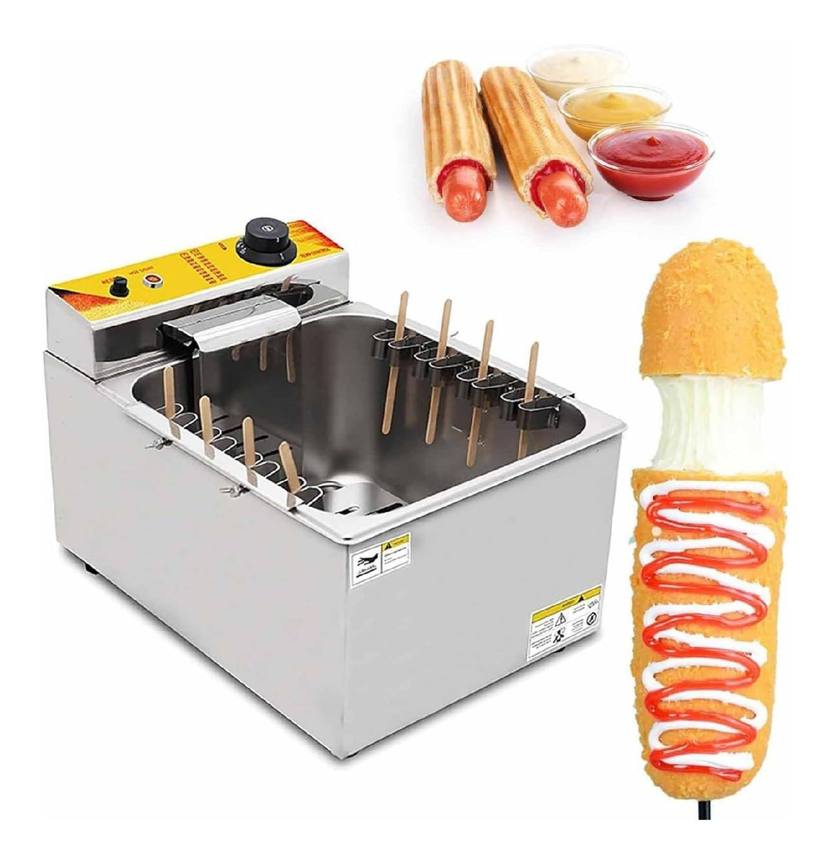 Friggitrice da cucina 12 L in acciaio inox oro