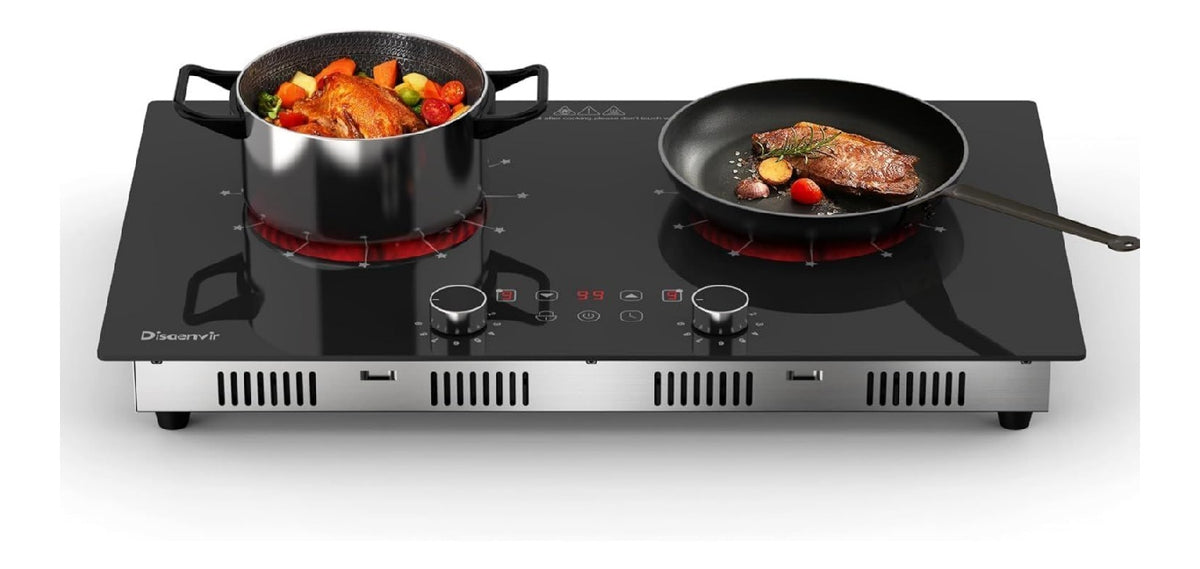 Elettrodomestico compatto argento con timer in acciaio inox
