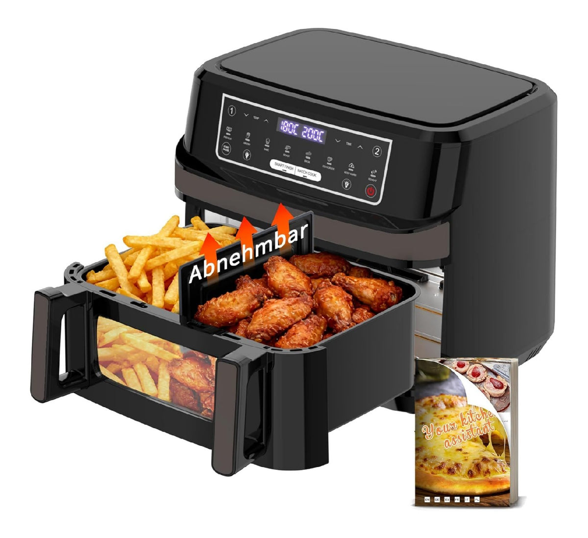 Friggitrice ad aria 12 L con comandi touch nero
