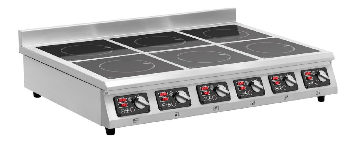 Piastra a induzione con timer in acciaio inox argento