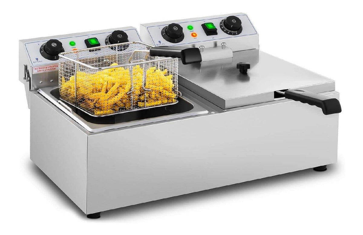 Friggitrice elettrica 10 L con timer argento