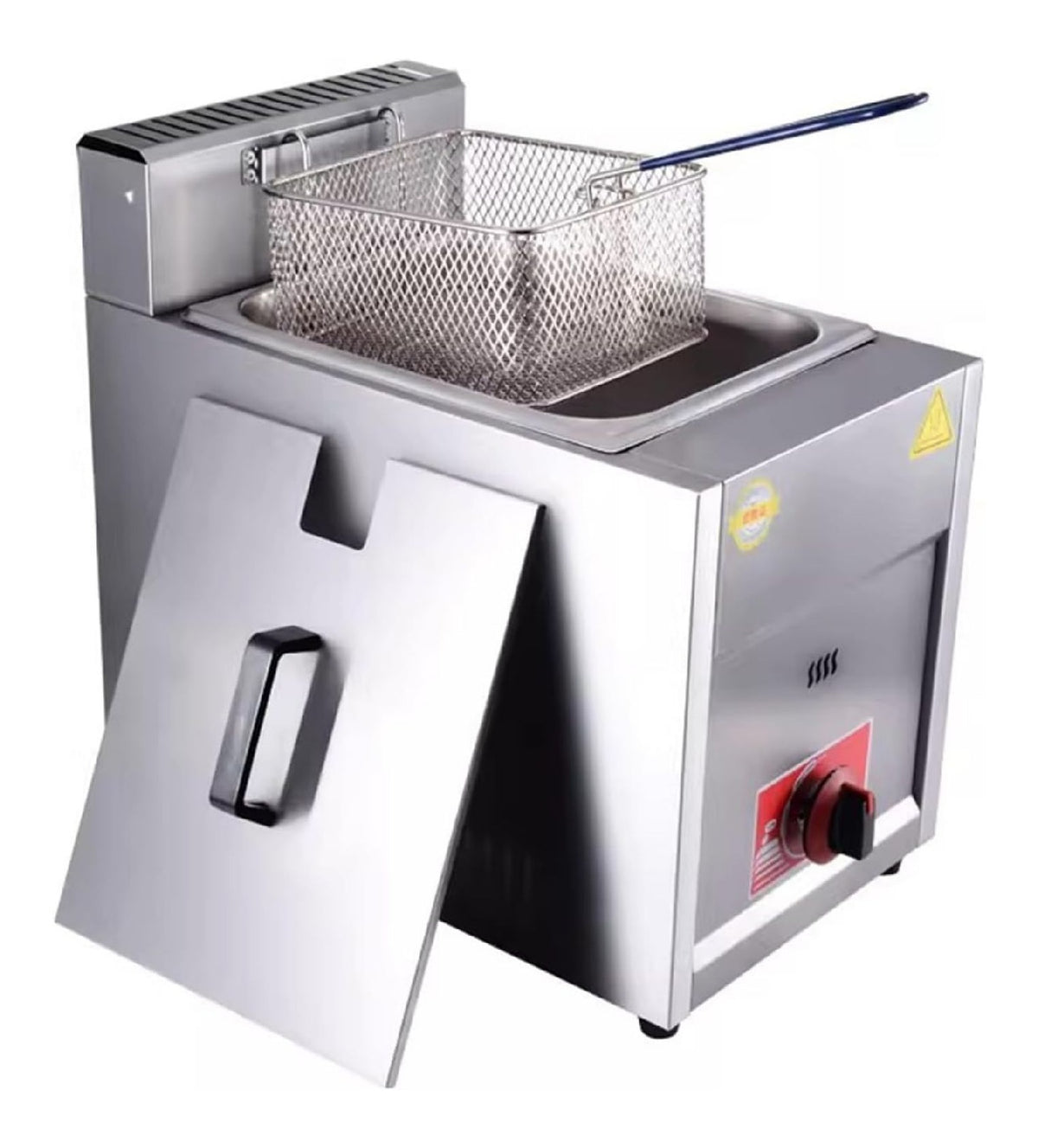 Friggitrice elettrica in acciaio inox doppia zona argento
