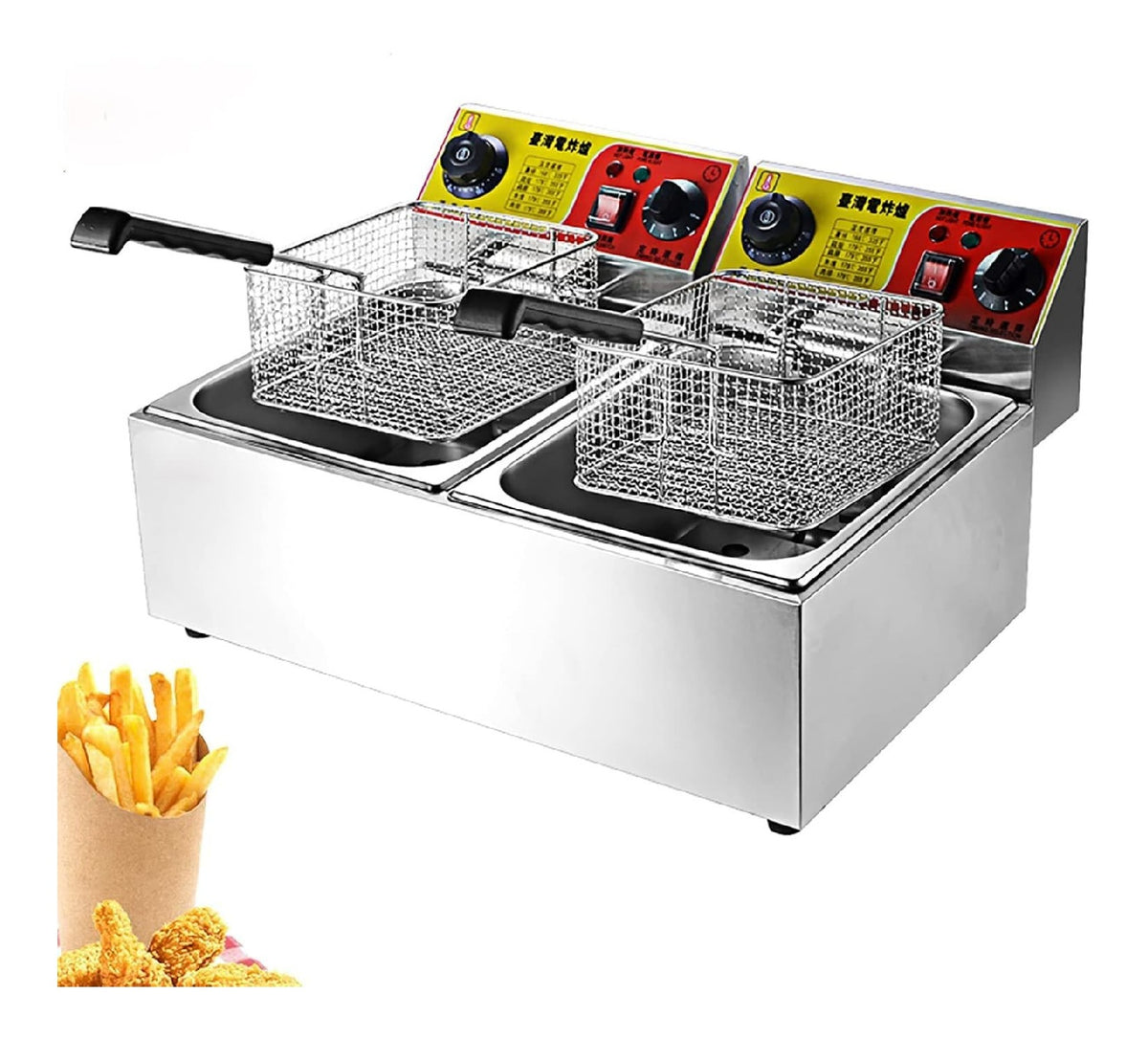 Friggitrice elettrica con timer blu