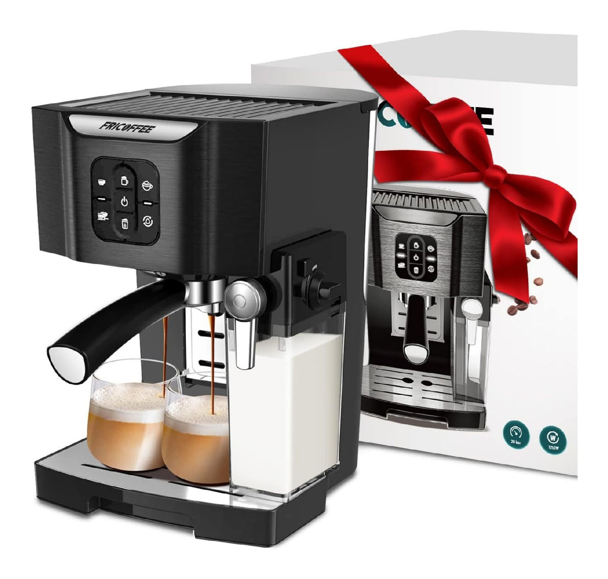 Macchina per espresso con montalatte funzionamento automatico funzione vapore oro