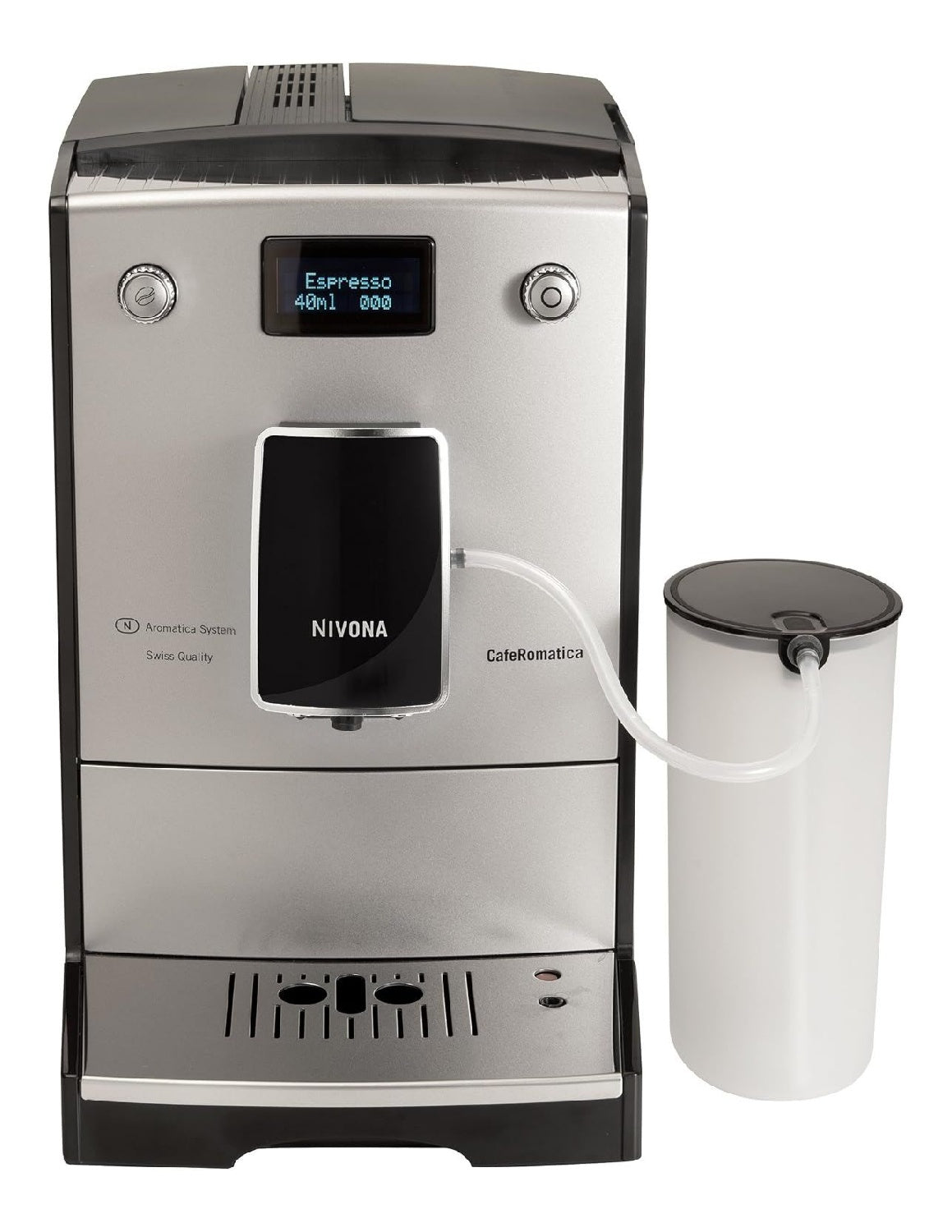 Sistema per preparazione caffe digitale con comandi touch argento