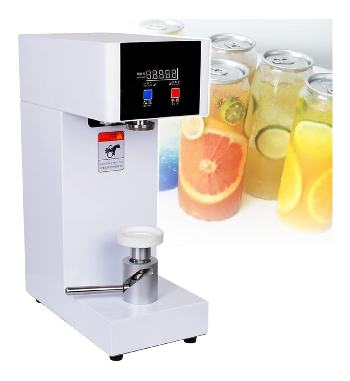 Macchina sigillatrice per bicchieri, aggraffatrice digitale bianco