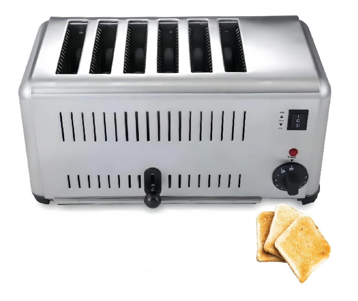 Con timer tostapane elettrico in acciaio inox argento