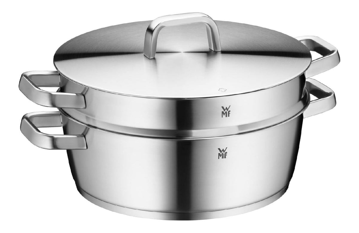 WMF Iconic Casseruola con inserto funzione vapore in acciaio inox argento