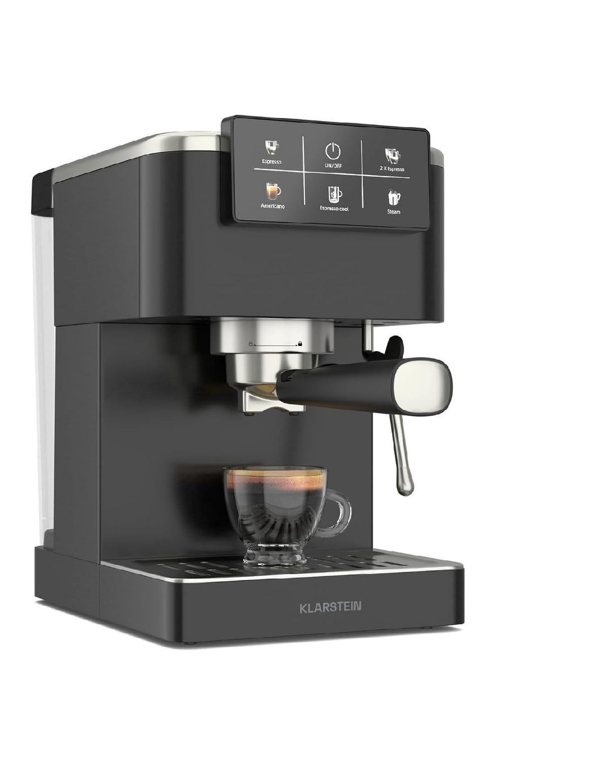 Macchina da caffe funzione vapore in acciaio inox nero